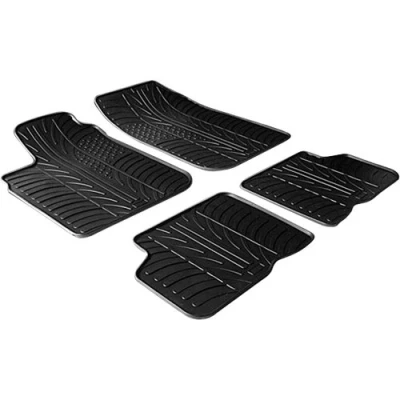 Image de Gledring 0170 Ensemble de tapis sol Caoutchouc avant et arrière 4 noir 750mm 550mm DACIA: Logan I Berline
