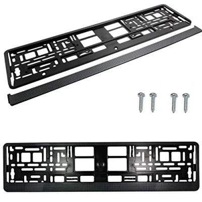 Image de Lot de 2 cadres plaque d&#039;immatriculation aspect carbone