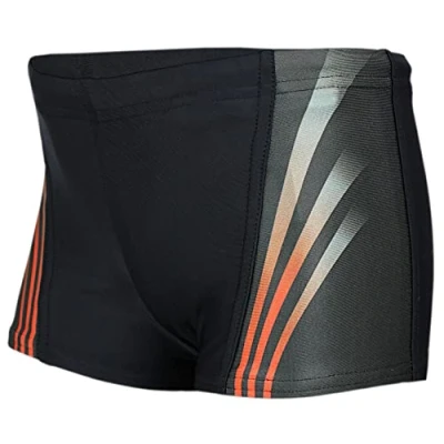 Image de Aquarti Maillot de Bain avec Insert Contrasté Boxer Natation pour Garçon, 16101 Noir/Rouge, 122