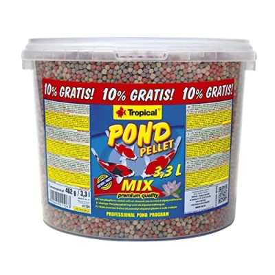 Image de Pond Pellet Mix 3,3L / 462g Aliment Complet sous Forme de Boules flottantes pour Koi, Poissons Bassin