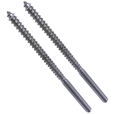 Image de AERZETIX C57572 Lot de 2 vis à double filetage M6x120mm en inox A2 goujon patte