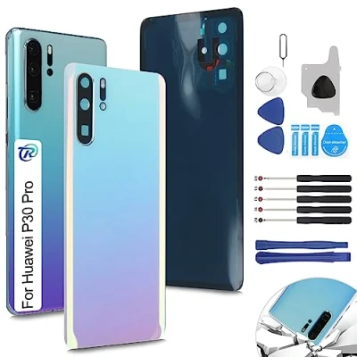 Image de RongZy Coque Arrière pour Huawei P30 Pro VOG L29 L09 AL00 Batterie Couvercle Rechange Cache Téléphone de Remplacement(Bleu Ciel)