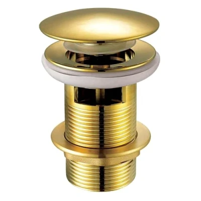 Image de Xcel Home Bonde de vidage en forme dôme à fente dorée Bouchon d&#039;évier laiton Raccord BSP standard G 3,2 cm 1 pièce (standard) (dôme)