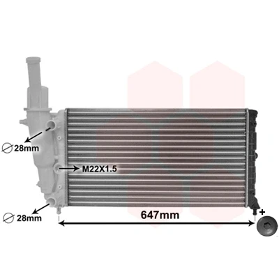 Image de VAN WEZEL 17002140 Radiateur du moteur Aluminium 577 322 23 *** IR PLUS avec bouchon de fermeture ailettes jointes mécaniquement