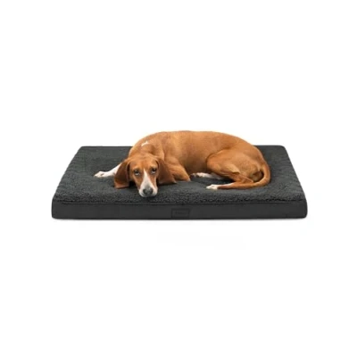 Image de lionto Lit orthopédique, 91 x 69 8 cm, robuste, avec peluche douce, housse amovible et lavable, imperméable, convient aux petits grands chiens chats, noir