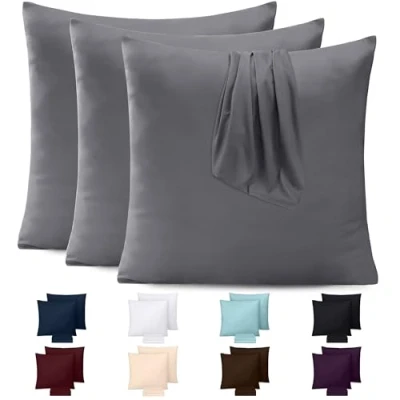 Image de Utopia Bedding Taies d&#039;oreiller 45 x cm Lot de 4 en Microfibre Polyester brossé avec Fermeture par enveloppe Gris