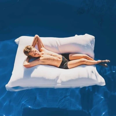 Image de LIVEDECO Pouf Géant XXL Déhoussable, Flottant pour Piscine, Blanc Pool BiG52
