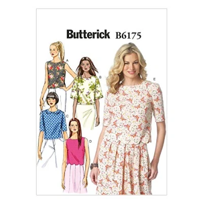 Image de Butterick Motif 6175 Format A5 6/8/10/12/14 Patron de Couture Haut pour Femme