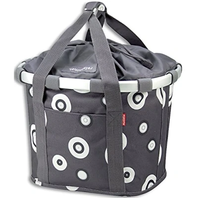 Image de KLICKfix Lenkerkorbtasche Klappkorb Bikebasket Reisenthel Mixte, Multicolore Bubble Anthracite, 35 x 28 5 cm