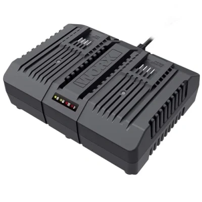 Image de WORX Chargeur double 20 V Li Ion 2.0 A WA3883 (Compatible avec les batteries des outils sans fil PowerShare V)