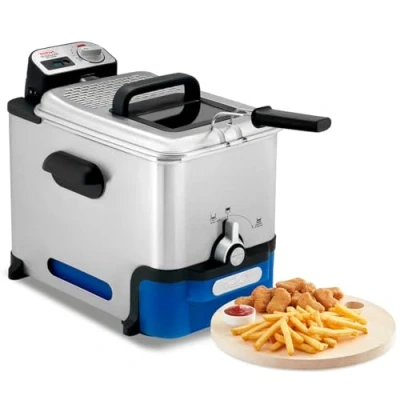 Image de Tefal Oleo Clean Friteuse semi professionnelle 3,5 L, 2300 W, Jusqu&#039;à 6 pers, Filtration automatique de l&#039;huile, Minuteur digital, Hublot contrôle, Thermostat, Boite stockage d&#039;huile FR804015