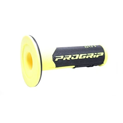 Image de Paire de poignée noir et jaune clair ProGrip Oss Road 801 pour moto cross 50 à boite