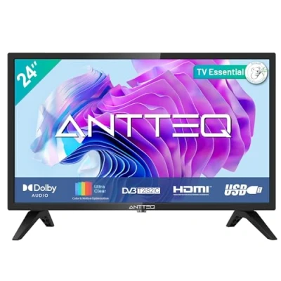 Image de Antteq AB24F1D télévision 24 Pouces (TV 60 cm),Triple Tuner DVB C/T2/S2, CI+, Connexion PC VGA, HDMI, Lecteur multimédia Via USB, Sortie Dolby Audio numérique, Mode Hôtel Inclus