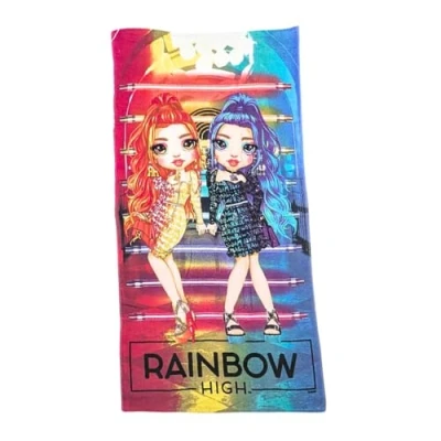 Image de My sweety pop Serviette de Plage Fille Bain Enfant 70 x 140 cm 100% Coton Vacances Idée Cadeau Rainbow High Multicolore