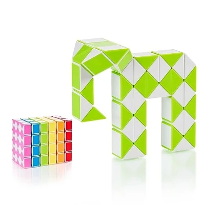 Image de CUBIDI® Magic Snake Cube Jouet de Poche pour Les Enfants 4 à 8 Ans Cadeau Anniversaire invites élèves 48 Blocs 2,3 mm x 1,8 Vert
