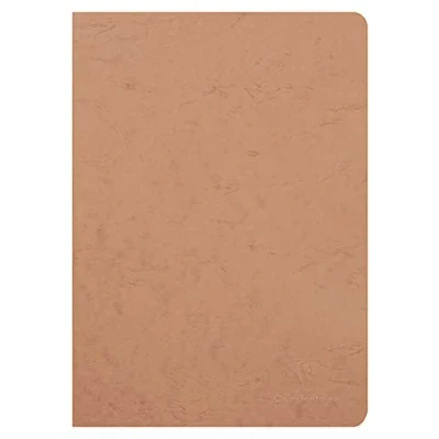 Image de Clairefontaine 733000C Collection Age Bag Un Cahier Agrafé Tabac A4 21x29,7 cm 96 Pages Unies Blanches Papier 90 g Couverture Carte Lustrée Grain Cuir