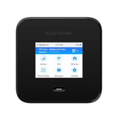 Image de NETGEAR Nighthawk Routeur 5G WiFi 7 avec Carte Sim (MR7450) Modem Box Ultra Rapide pour Un Usage Nomade Hotspot ou Domestique 6 Gbps et Jusqu’à 64 appareils, Rapide, sécurisé