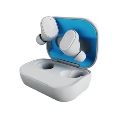 Image de Skullcandy Grind Écouteurs Intra Auriculaires sans Fil, Autonomie 40 h, Skull iQ, Compatible Alexa, Microphone, iPhone + Android Appareils Bluetooth Gris/Bleu