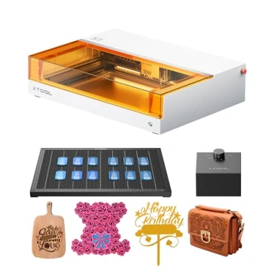 Image de xTool S1 10W Graveur Laser Blanc avec Panneau de Travail et Assistance d&#039;air, 0.04 * 0.06mm Spot Laser, Positionnement à Pin Point, 400mm/s, Machine a Graver pour Bois, Cuir, Acrylique, Tissu