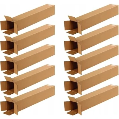 Image de EraGreen FEFCO201 Lot de 10 tubes d&#039;expédition rectangulaires qualité supérieure Carton 150 mm x 600 pliable DHL, DPD, GLS 1 cannelure B Welle