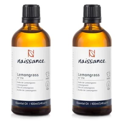 Image de Naissance Huile Essentielle De Lemongrass Flexuosus (No.174) 200ml (2 X 100 ml) Pure, Naturelle, Distillée À La Vapeur, Sans Cruauté, Végétalienne Et On Diluée Utiliser En Aromathérapie