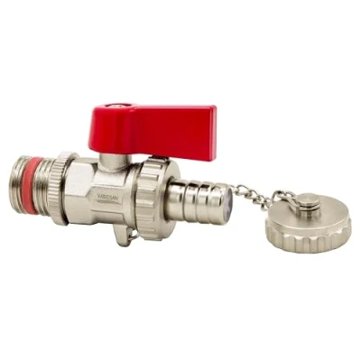 Image de VARIOSAN KFE 11381 Robinet à boisseau sphérique 1/2&quot; en laiton mat auto scellant chromé