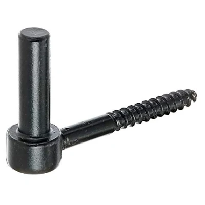 Image de Alberts 306625 Gond à visser crochet en J, avec filetage coupé laquée noire cote axe Ø14 mm longueur 105
