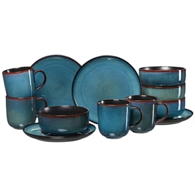 Image de Set petit déjeuner Bali, 12 pièces, bleu