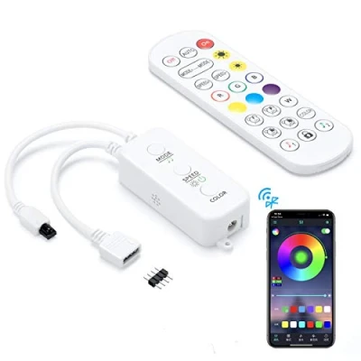 Image de Sunity Bluetooth Ruban RGB Controleur LED, Synchronisation avec la Musique APP Bande LED Contrôleur Compatible 5V/12V/24V 10mm 4 Pin