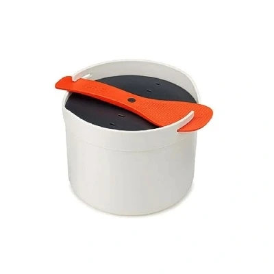 Image de Joseph M Cuisine Cuiseur à Riz pour Micro ondes, multifonction, Capacité 2 litres, avec instructions de cuisson, pierre / orange