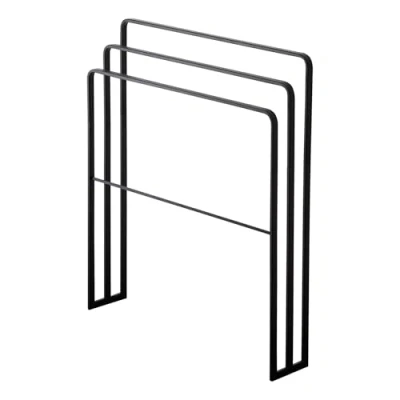 Image de Yamazaki 4980 Tower Porte Serviettes de Bain avec 3 Barres, Noir, Acier, Minimaliste, 70 x 14 81 c m