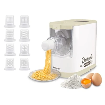 Image de BEPER P102SBA500 Machine automatique pour pâtes fraîches, à pâtes, 200W, 320 g de farine, 8 matrices différentes tailles,Comprend une tasse mesurer et spatule