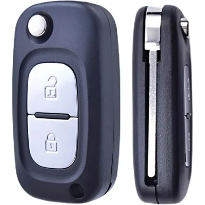 Image de Coque Clé Télécommande Pliable Compatible avec Renault Clio 3 Kangoo Master Modus Trafic Twingo Lame Vierge VA2