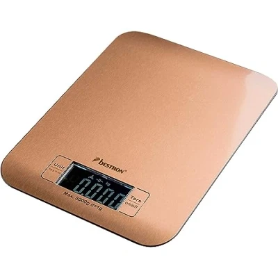 Image de Bestron Balance de cuisine numérique, Avec écran LCD, Capacité charge 5 kg, Précision à 1 g, Cuivre