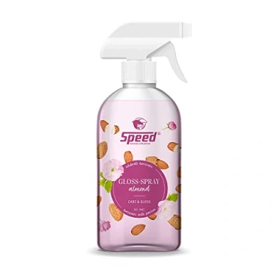 Image de Speed Amond Spray brillant pour chevaux avec parfum d&#039;amande délicat, démêlage ultra facile, effet nacré, minimise la casse des cheveux (0,5 l)