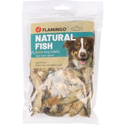 Image de Flamingo Friandises Nature pour Chien Sprat 100gr sans Gluten sucres ajoutés et colorants ni conservateurs