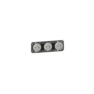 Image de Legrand 600433 Triple prise de courant 2P+T Surface dooxie 16A précâblées finition alu