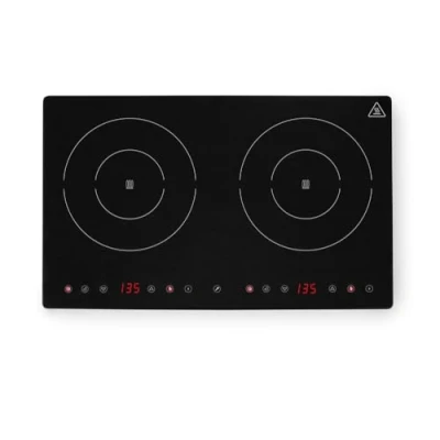 Image de HENDI Plaques de cuisson à induction double, commandes par écran tactile, avec fonction minuteur et Boost, plage température 35 240 C, 230 V, 3500 W, 608x370x(H)61 mm, noir, acier inoxydable