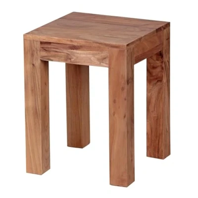 Image de FineBuy Table d&#039;appoint Bois Massif Acacia 35 x 45 cm Basse Salon Bout de canapé est téléphone en carré