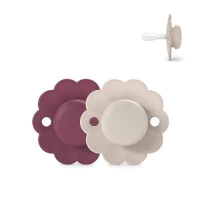 Image de Suavinex, Lot de 2 Sucettes Bébé 6/18 Mois, Sucette Ronde avec Tétine Symétrique SX Pro en Silicone, Réversible, Plate, Flexible, Respecte le Développement Buccodentaire, Wonder Magenta/Mauve