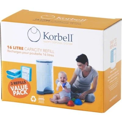 Image de Korbell Recharge Poubelle Standard 16 L x3 Biodégradable Anti Odeurs