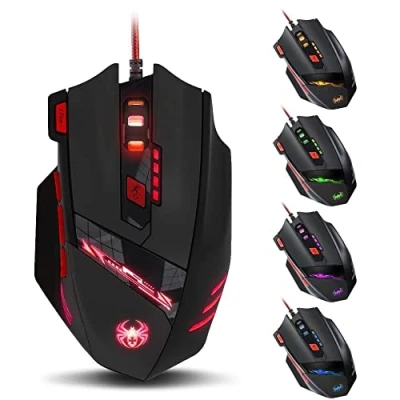 Image de zelotes Souris Gamer Filaire Haute Performance,Souris Gaming pour PC,8 Boutons Programmables,9200 DPI,Souris Ergonomique USB PC,Ordinateur,Mac