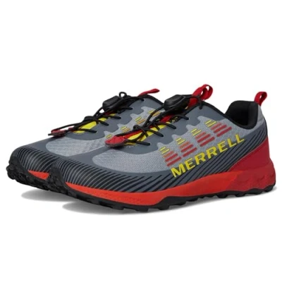 Image de Merrell Agility PEAK Unisex Chaussures de running pour enfants, Taille: 38, Grey/lava Tissu / matière synthétique