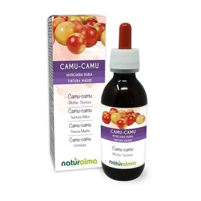 Image de camu (Myrciaria dubia) fruits Teinture Mère sans alcool Naturalma Riche en vitamine C Extrait liquide gouttes 120 ml Complément alimentaire Végétalien ou végan