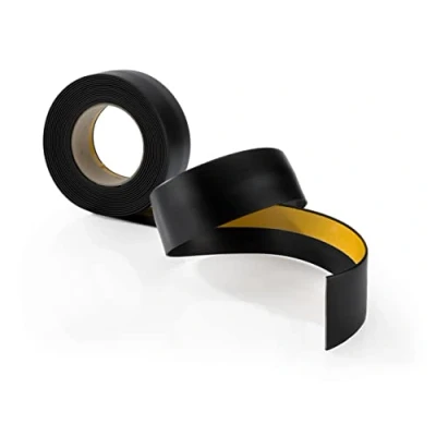 Image de Plinthe adhésive Profilé de transition recouvrement sol pour l&#039;intérieur PVC Flexible Plat Largeur 40 mm Longueur 5 mètres Noir