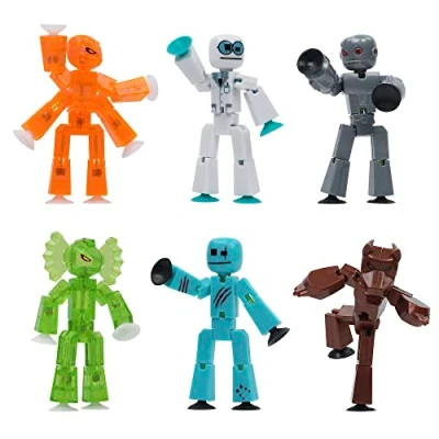 Image de Zing Stikbot Monster Loup garou et Cyborg Pack de 6 figurines à collectionner Animation Stop Motion, idéales pour les enfants partir 4 ans