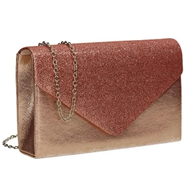 Image de SwankySwans Femme Kelly Paillettes enveloppe Pochette de soirée fête Bal Sac d&#039;embrayage rose Rose,