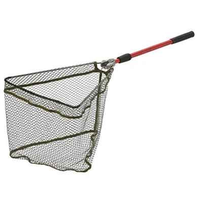 Image de Cormoran Épuisette, Modèle 6242, Longueur Totale 220 centimètres, Taille 60x60 Filet Pliable en Polyester avec Revêtement Caoutchouc, Manche Télescopique, 2 éléments, 62 42222