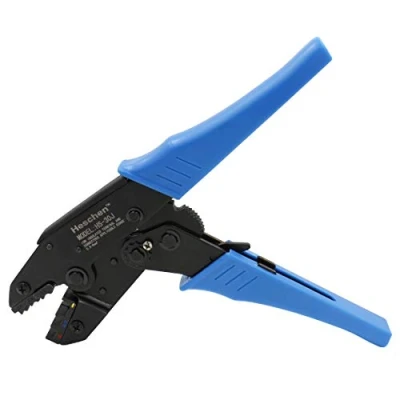Image de Heschen Pince à sertir cliquet, HS 30J, outils de sertissage isolés pour cosses câble, utilisation 1 2,5 6 mm² (20 10 AWG), bleu