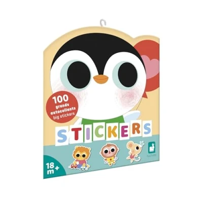 Image de Janod 100 Grandes Gommettes Idéal dès 18 Mois Pochette Stickers Autocollants Thème Bébés Animaux Loisir Créatif Enfant Apprentissage Motricité Fine et Concentration J09193